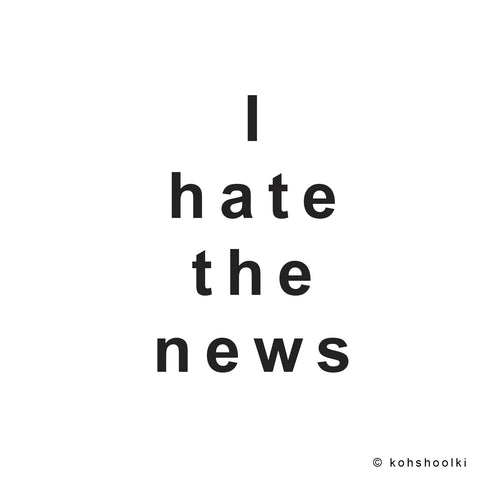 I hate the news,     white short-sleeve Unisex T-Shirt