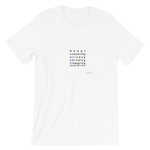 privacy,   white short-sleeve Unisex T-Shirt