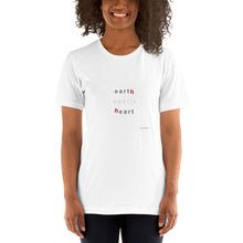 Load image into Gallery viewer, earth spells heart,   white short-sleeve Unisex T-Shirt