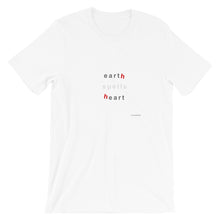 Load image into Gallery viewer, earth spells heart,   white short-sleeve Unisex T-Shirt