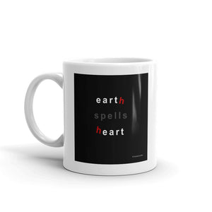 earth spells heart,     mug