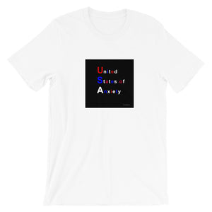 United States of Anxiety,  white short-sleeve Unisex T-Shirt